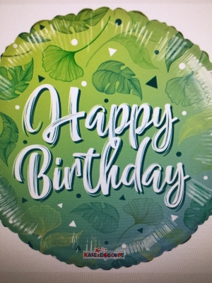 BOTANICAL GREENS HAPPY BIRTHDAY BALLOON