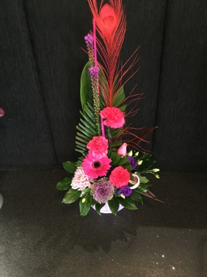 Perfect in pink mixed floral basket