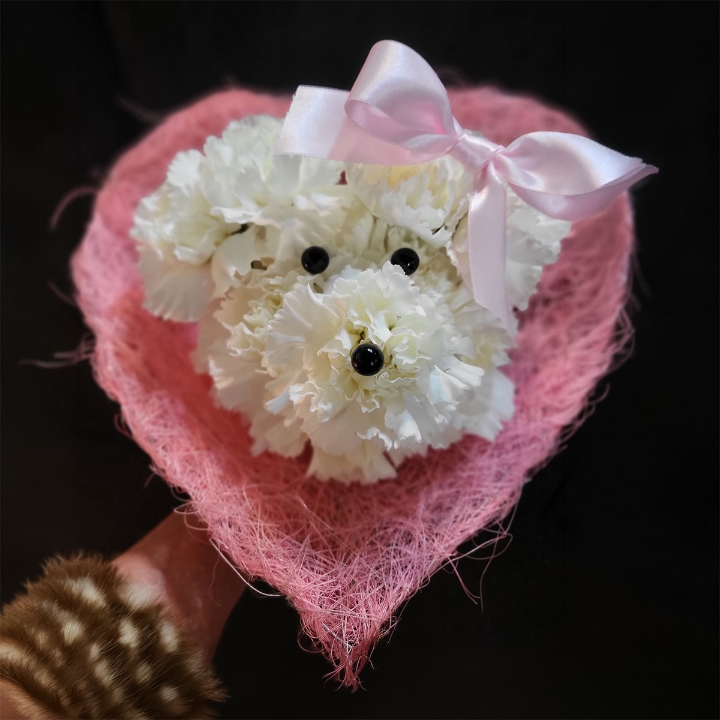 Puppy Posy with Heart Finish