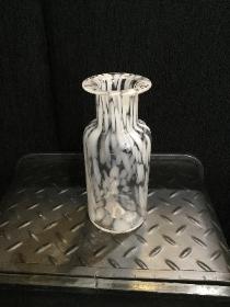 White leopard print glass vase