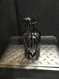 Black leopard glass vase