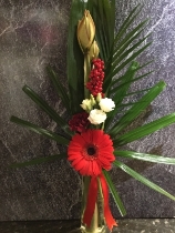 CHRISTMAS AMARYLISS VASE WITH BERRY FINISH