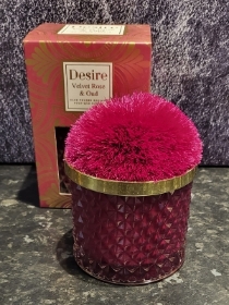 GORGEOUS HOT PINK POM POM CANDLE
