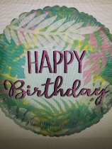 PINK AND GREEN FOLIAGE BIRTHDAY BALLOON