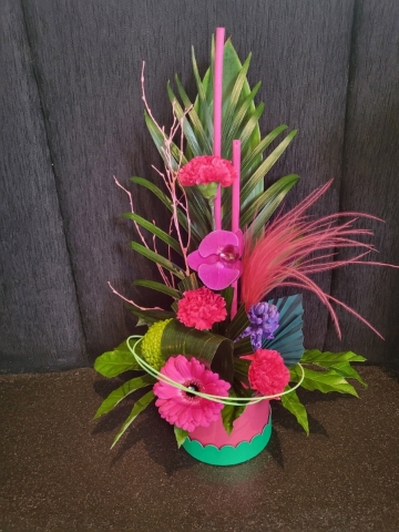 RASPBERRY TEAL CUPCAKE STYLE HATBOX